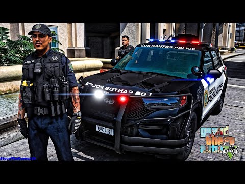 Playing GTA 5 As A POLICE OFFICER City Patrol| GTA 5 Lspdfr Mod|