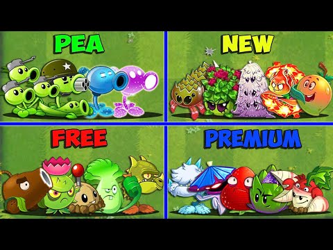 4 Team PEA x NEW x FREE x PREMIUM Battlez - Who Will Win? - Pvz 2 team Plant vs Team Plant