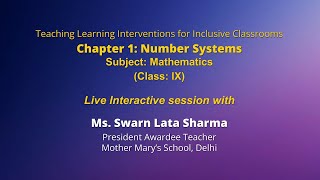 NCERT  Chapter 1: Number Systems Subject: Mathematics Class: IX Live