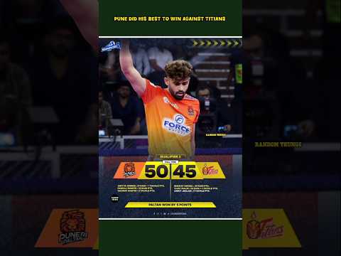 What a terrific win to puneri paltan over telugu titans in the qualifier 2 they went to finals