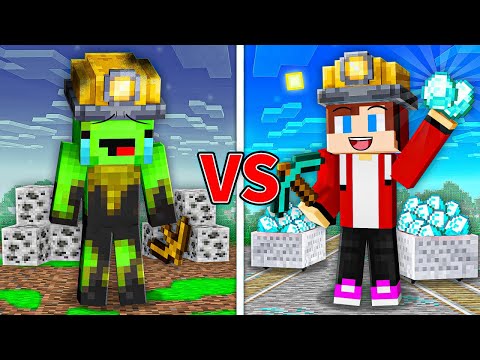 JJ vs Mikey : NOOB Poor MINER Mikey vs PRO Rich MINER JJ in Minecraft ?! - Maizen