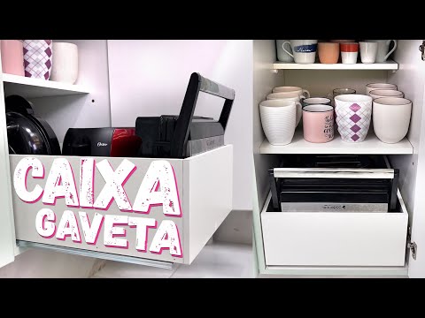 Melhore seu Armário da Cozinha! Caixa Gaveta DIY | Organizador Faça Você Mesmo