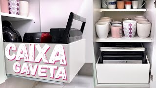 Melhore seu Armário da Cozinha! Caixa Gaveta DIY | Organizador Faça Você Mesmo