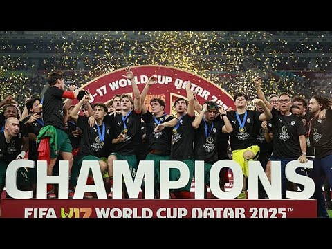 YouTube video thumbnail: Portugal win U-17 World Cup as Wenger Hails “Festival of Football” in Qatar