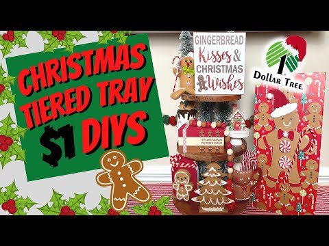 NEW CHRISTMAS $1 TIERED TRAY DECOR 🎄 EASY DIYS ANYONE CAN DO!!