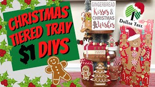 NEW CHRISTMAS $1 TIERED TRAY DECOR 🎄 EASY DIYS ANYONE CAN DO!!