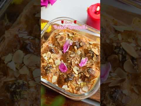 Rose Baked rasogulla #trendingshorts #recipe #recipe #food #cooking #indianricerecipe