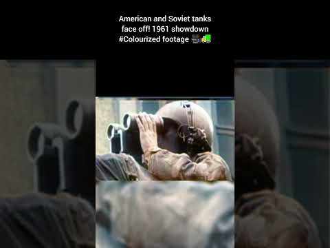 American Soviet tanks face off 1961 showdown #Colourized footage