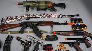 AK47 and Kar98k Sniper Airsoft Toy Gun Nerf Gun M32 Grenade Launcher - Realistic Toy Guns Collection