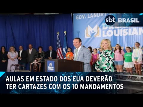 Louisiana exige que salas de aula tenham cartazes com os 10 mandamentos | SBT Brasil (20/06/24)