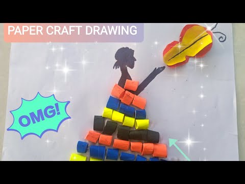 Easy paper drawing and craft 😍 || #viral #art #drawing #easy #video