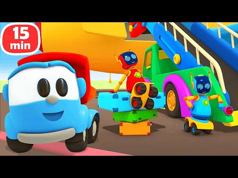 Сборка гаража и трапа самолета! Строим и играем в игрушки с Левой