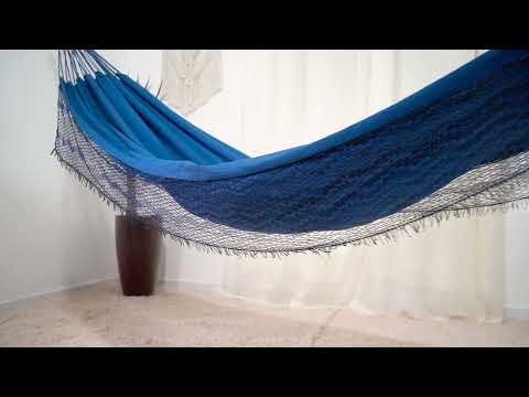 Rede de Dormir Jeans Life Mesclado Azul com Preto