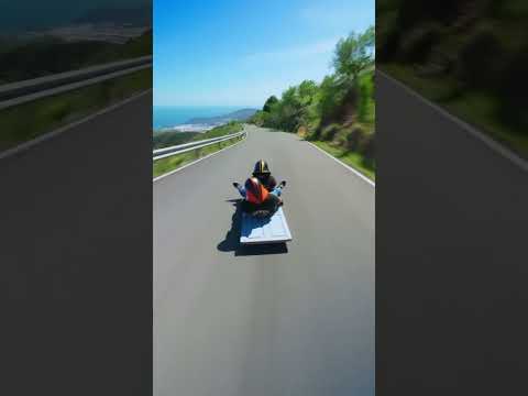 100km/h (60mph) on a door 🚪 #downhill #speed #skateboarding #skate #crazy