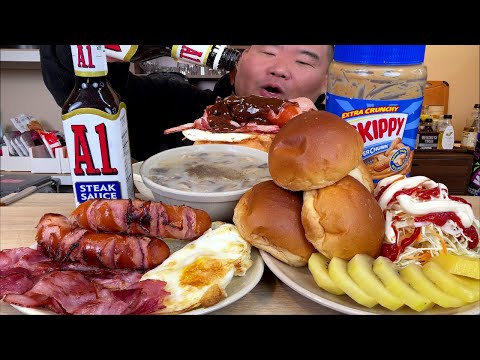 칼로리 폭탄 미국식 아침밥 먹방 American breakfast Mukbang