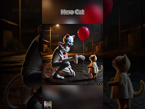 Creepy clown makes kittens float in the air. #cutecat #poorcat