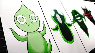 Dibujo All Phases in New Incredibox Sprunki OC of Ghostly (from Digital Circus): From Phase 1 to 4