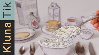 I Drew an American Breakfast… Then I Ate It (ASMR)
