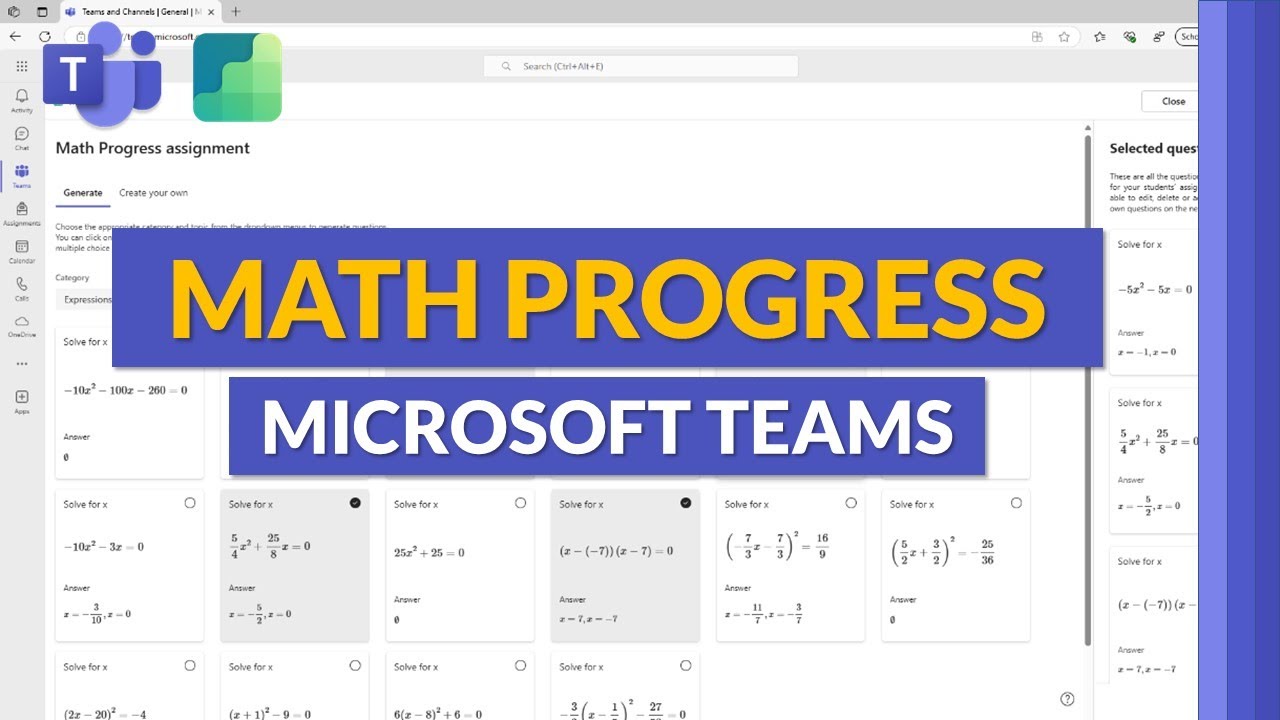 How to use Math Progress in Microsoft Teams