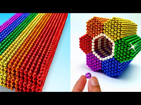 10,000 Magnet Art Building Challenge! - Build Rainbow Magnetic Balls ASMR | My Magnet #Challenge