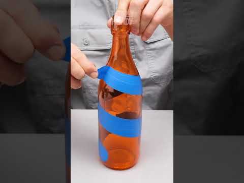 How to cut a glass bottle spiral #shorts