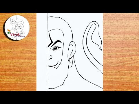 Hanuman Ji Drawing Step by Step | Easy Drawing | How to Draw Bajrangbali