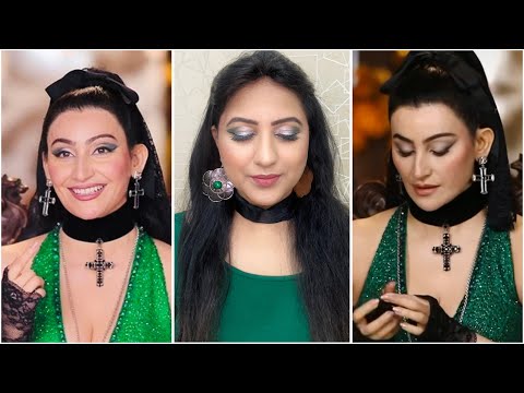 Shalini Passi Bollywood Wives Inspired Makeup Tutorial | Green Smokey Eyes & Nude Lips