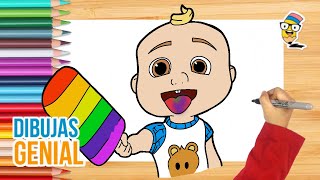 Vamos a Colorear a JJ de Cocomelon paso a paso | dibujos para niños 