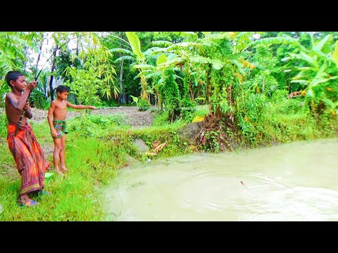 amazing boys catching big catfish by hook fishing 🎣 hook fishing video