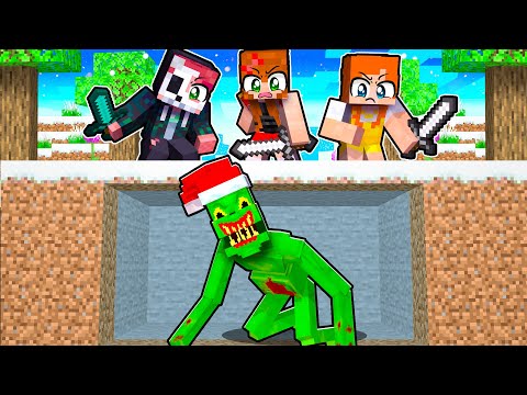 3 Cazadores VS Invictor GRINCH en Minecraft! 😨 Manhunt