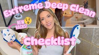 EXTREME CLEAN WITH ME | Deep Cleaning Motivation | Toilets, Tubs, Tile, ALL The Bathroom Things