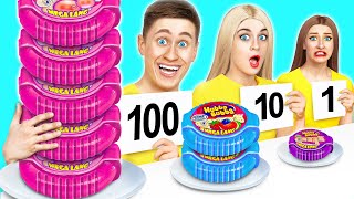 100 Capas de Alimentos Desafío | Gadgets y Trucos Secretos Fáciles Multi DO Food Challenge