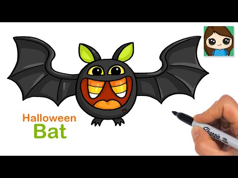 How to Draw a Bat Easy | Cute Halloween Art | 🎯