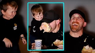 Hasbulla SMASHES HOT Burger Into Alexander Volkanovski's Face!! | HILARIOUS Reaction