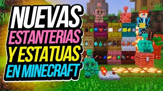 Nuevas ESTANTERIAS y estatuas en Minecraft