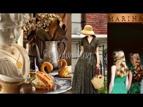 【vlog】パリ在住のデザイナーが手掛ける大人気の 『MARIHA』でお買い物🤎  夏のワンピースと、素敵なジュエリー | フランス・アンティーク食器 |カフェ巡り
