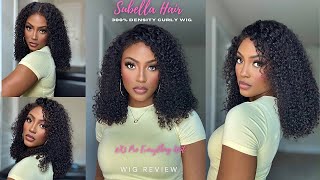 THE PERFECT VACATION CURLY GLUELESS WIG WITH KINKY EDGES 300% DENSITY FOR BEGINNERS ||SUBELLA HAIR