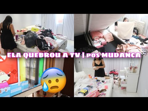 NOSSA TV GRANDE QUEBROU 😰 ORGANIZANDO NOSSO QUARTO DE CASAL | BAÚ ORGANIZADO | QUASE FINALIZEI