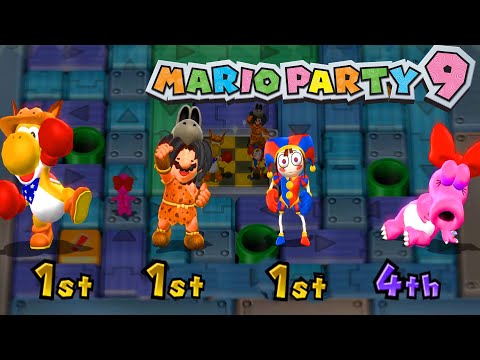 Mario Party 9 Garden Battle - Yoshi vs Maario vs Birdo vs Wario (Master Difficulty)#mariogame