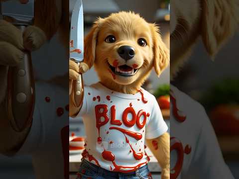 🔪🍅🚓 Dog Covered in Red Sauce… But It's Not What It Looks Like!