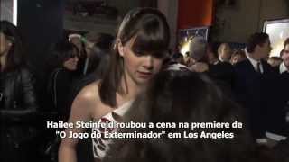 Legendado: Hailee Steinfeld e Asa Butterfield na premiere de "O Jogo do Exterminador"