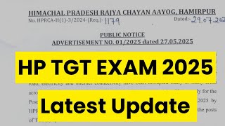 HP TGT Exam Latest Update 2025