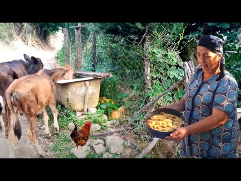 FEIXUA HARVESTING STARTED IN OUR VILLAGE. WE GATHERED AND PREPARED FOR WINTER