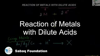 Reaction of Metals with Dilute Acids