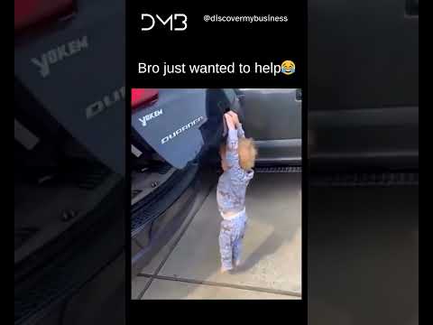 ๐ Toddler Tries to Fix Car | Funny Kid Meme 2025