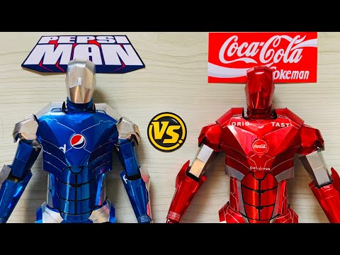 Homemade Armored Pepsiman VS CocaColaMan Using Soda Cans | Save Those Cans♻️