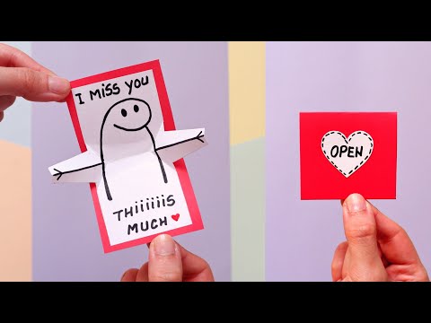 How to make a Pop Up Hug Card | I Miss You This Much Card | DIY Simple Handmade Card