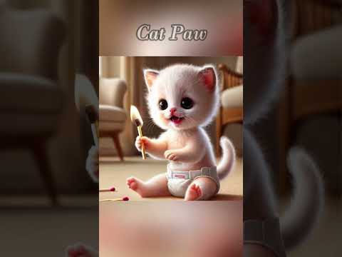 Kitten playing with matches😿🔥🚒 #shorts #cat #catlover #cutecat #kitten