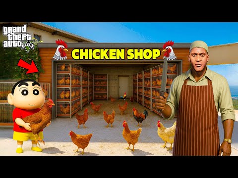 Shinchan & Franklin Open a New Chicken Shop in GTA 5 | Dhanu Dino