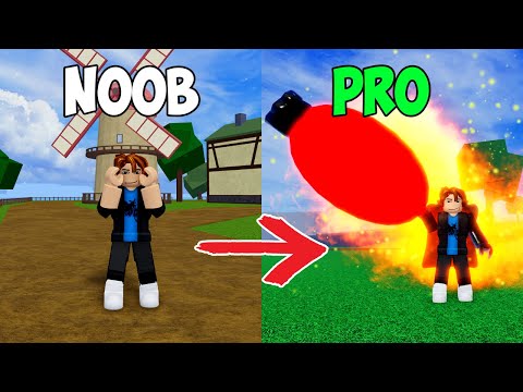 Noob to Pro in Blox Fruits using DOUGH FRUIT